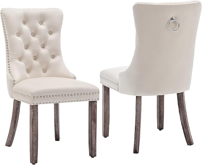 Kiztir Velvet Dining Chair Set of 2, Modern Kitchen Chairs with Nailhead Trim...