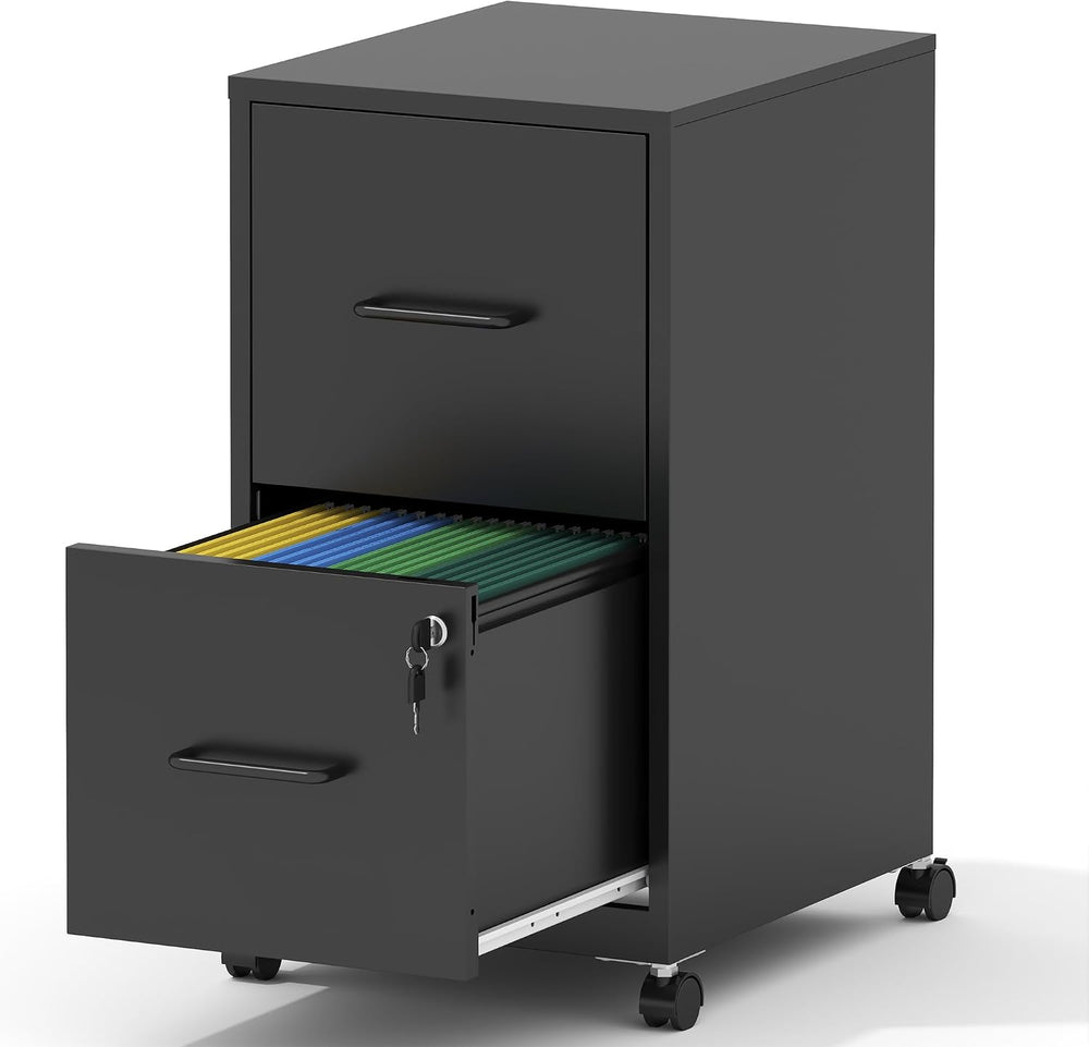 2-Drawer Mobile File Cabinet with Lock & Wheels,Under Desk File Cabinets ...