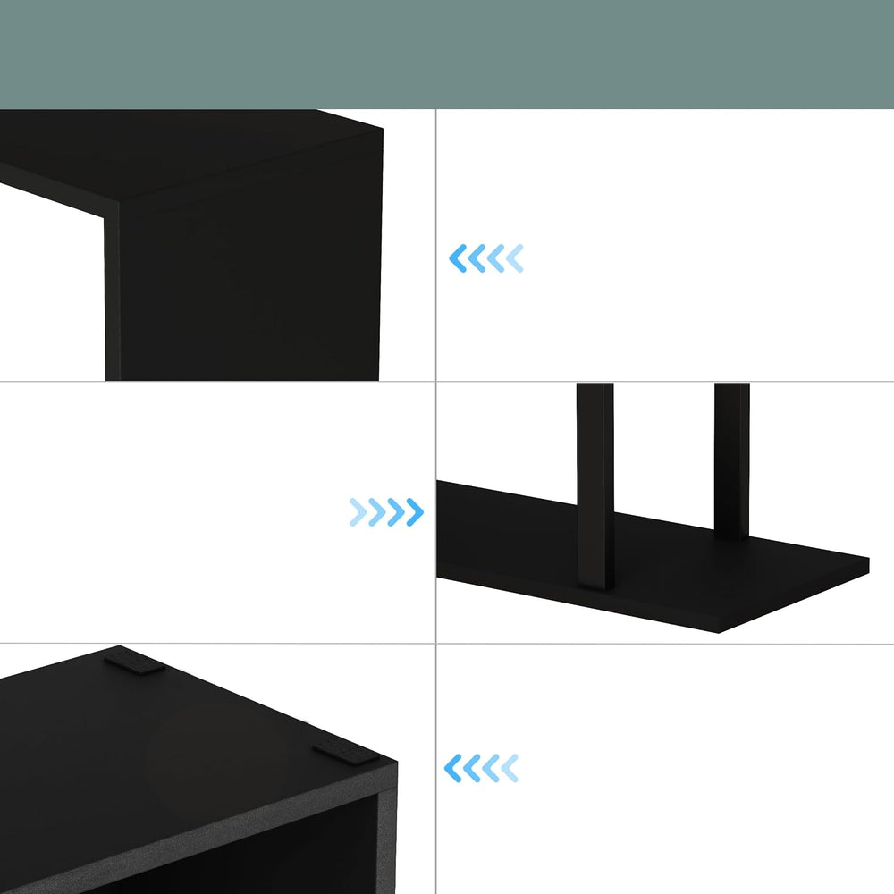 Yusong Geometric Bookcase, S Shaped Bookshelf 6-Tier Book Shelves for Bedroom...