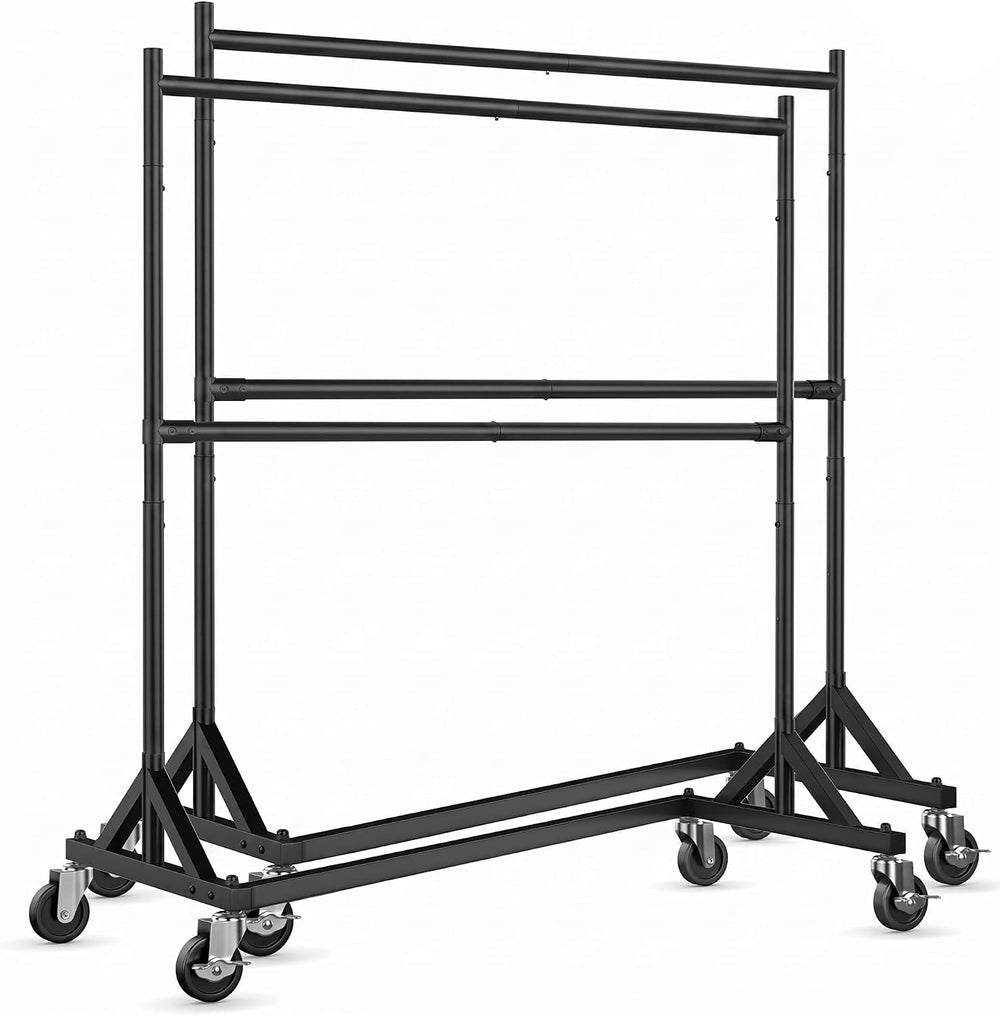HOKEEPER Z Rack, Clothes Rack Hold 550LB Adjustable Height Black 2 Packs