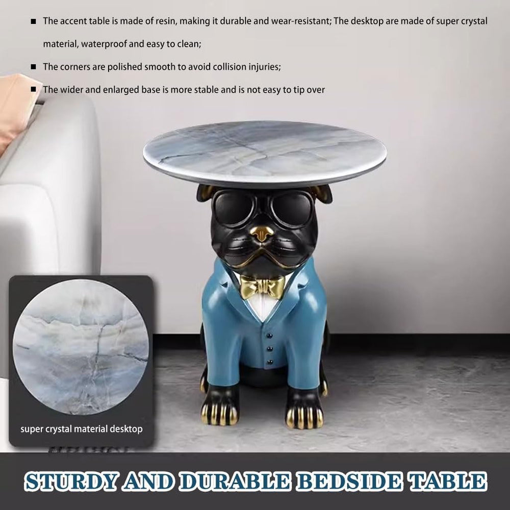 Cool Bulldog Appearance Side Table, Cartoon Animal Accent Table, Small Space ...