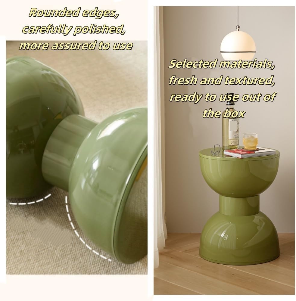 Nightstand Bedside Table Side End Table Playful Hourglass Sleek and Practical...