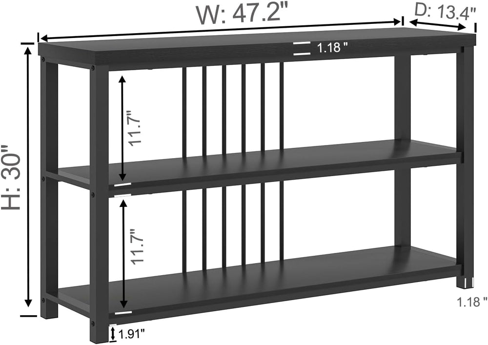 FOLUBAN Entryway Table, Modern Sofa Console Table with 3 Tier Storage Shelf f...