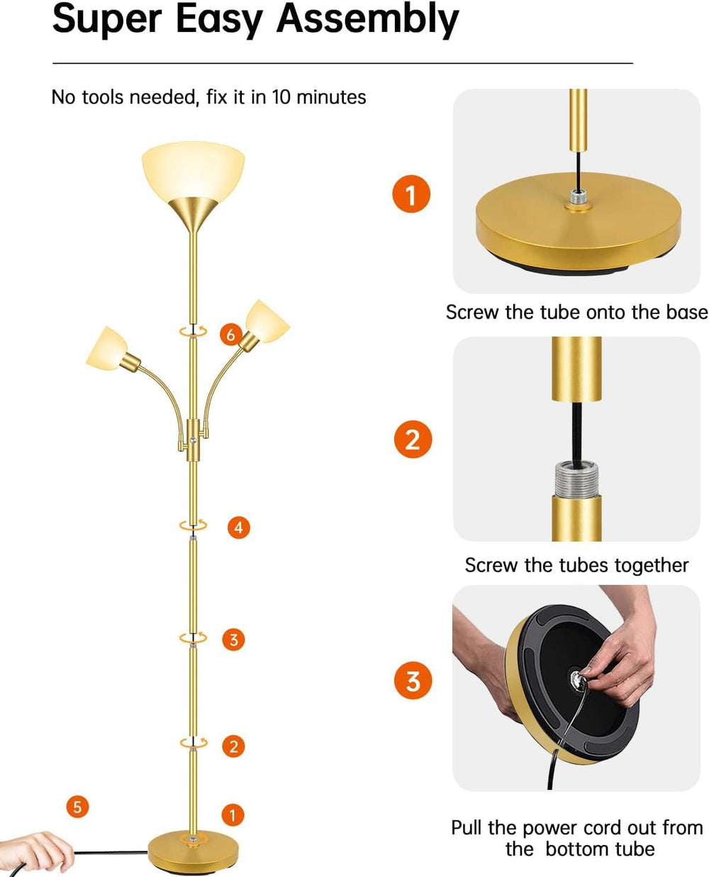 Floor Lamp, Torchiere Floor Lamps for Living Room, 71 Inch Tall Standing Lamp...