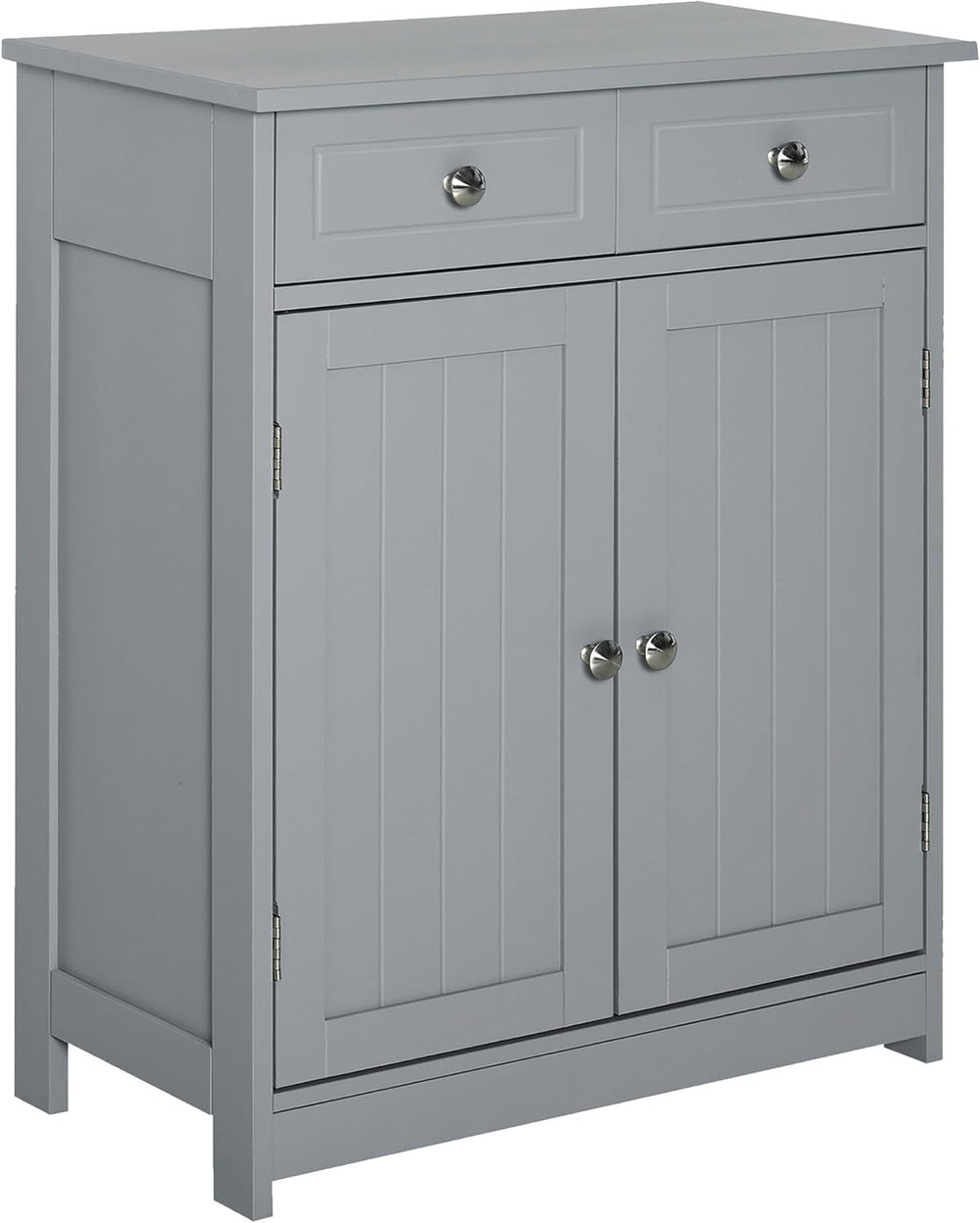 Floor Cabinet with 2 Doors, 2 Drawers and Adjustable Shelf, Freestanding Stor...