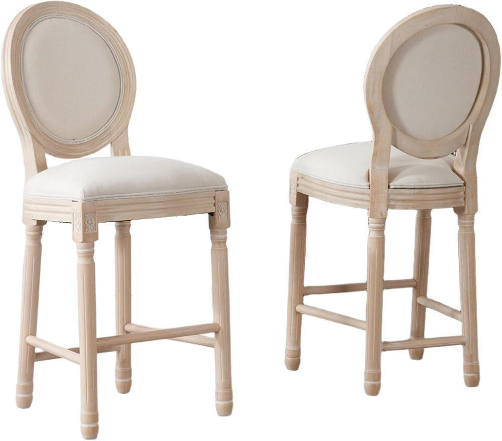 French Country Bar Stools Set of 2, 26" Counter Height Barstools