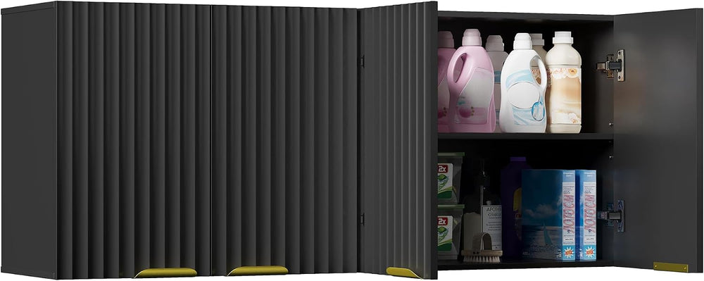 ChooChoo 4 Doors Wall Cabinet Laundry Room, Bathroom Wall Cabinet with Adjust...