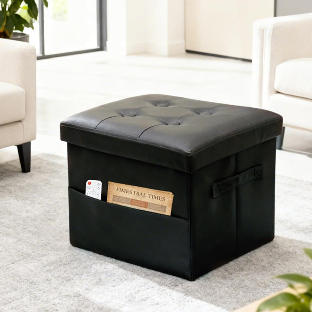 ALASDO Storage Ottoman Footrest Stool Small Ottoman with Storage Foldable Ott...
