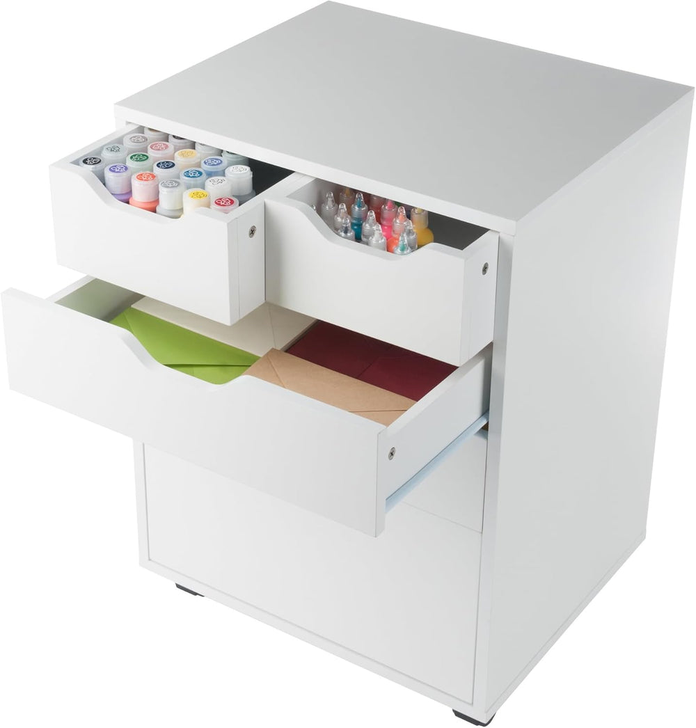 Winsome Halifax Mobile Storage Cabinet with 5 Drawers in White, Stylish &...
