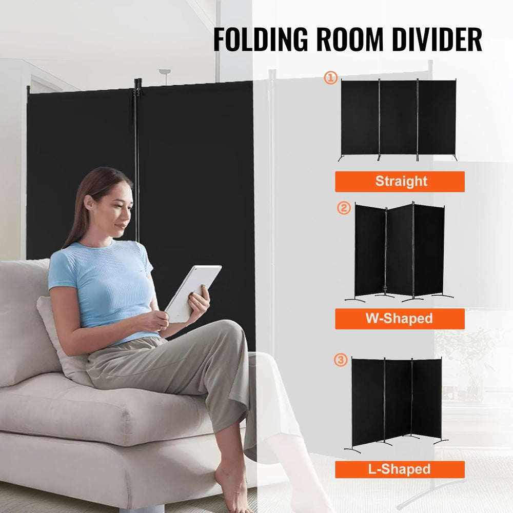 VEVOR Room Divider, 3 Panel Room Divider, Folding Privacy Screen and Portable...