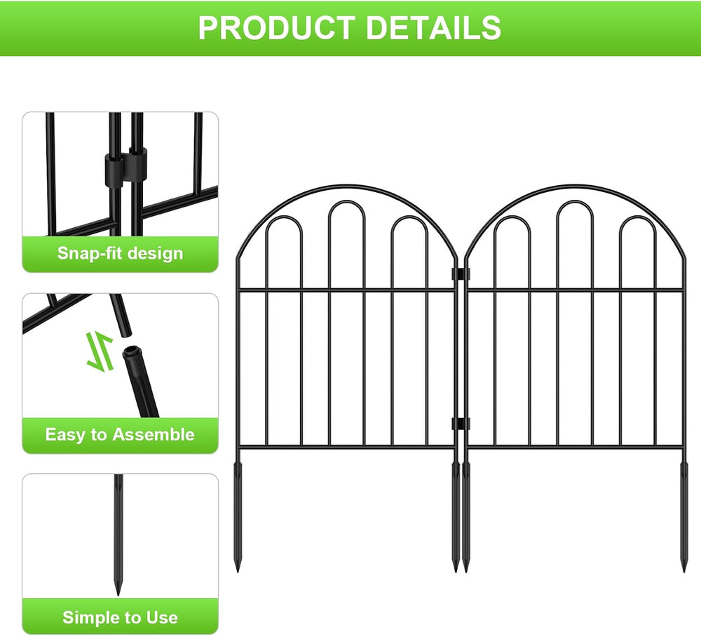 OUSHENG 25 Pack Decorative Garden Fence, Total 27ft(L) x 22in(H) Animal Barri...