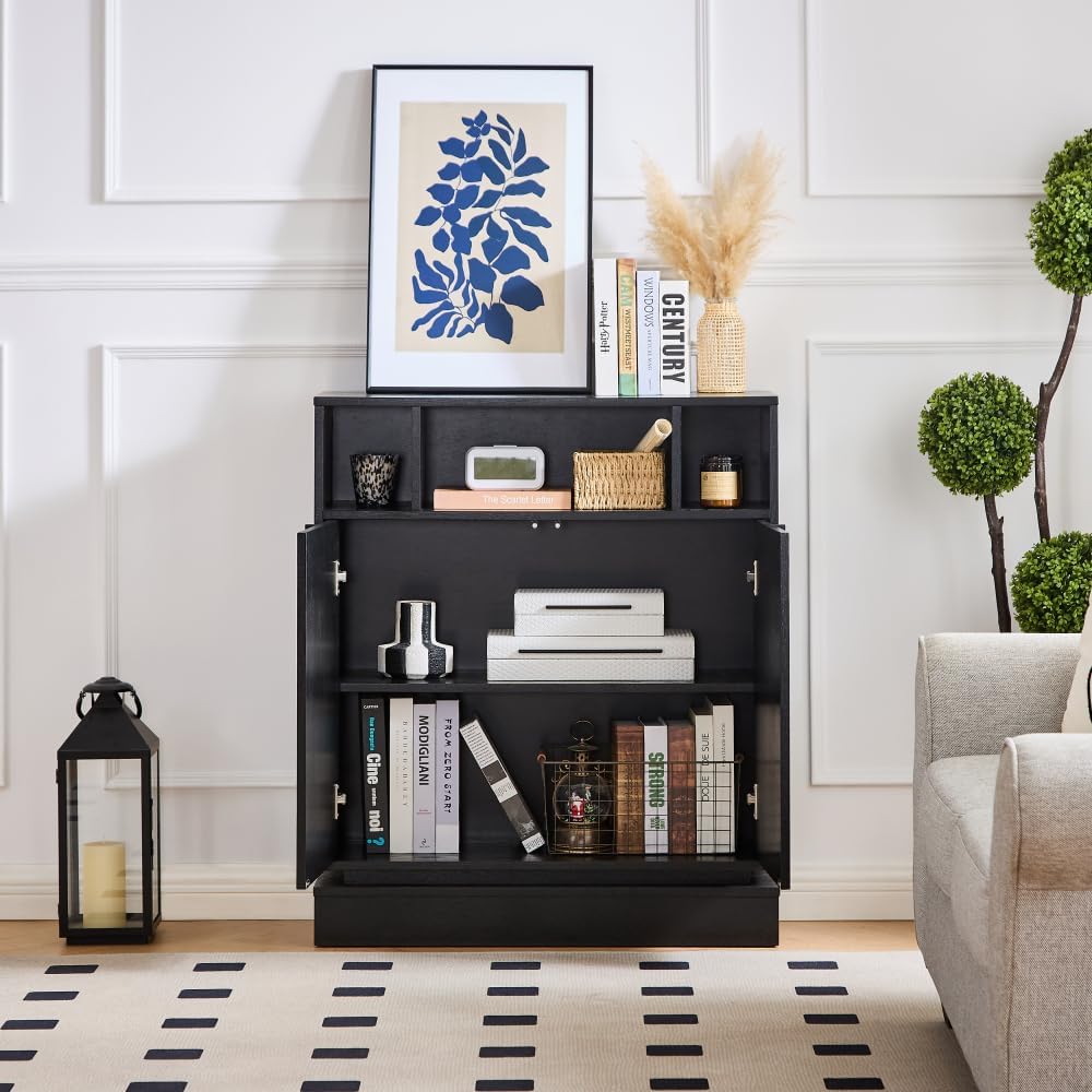 Small Sideboard Buffet Cabinet with Storage, 31.7" Farmhouse Accent Cabi...