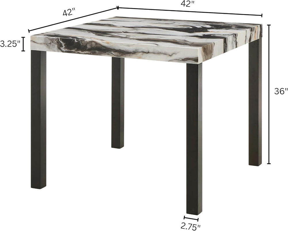 Roundhill Furniture Cavira Modern Faux Marble Counter Height Dining Table