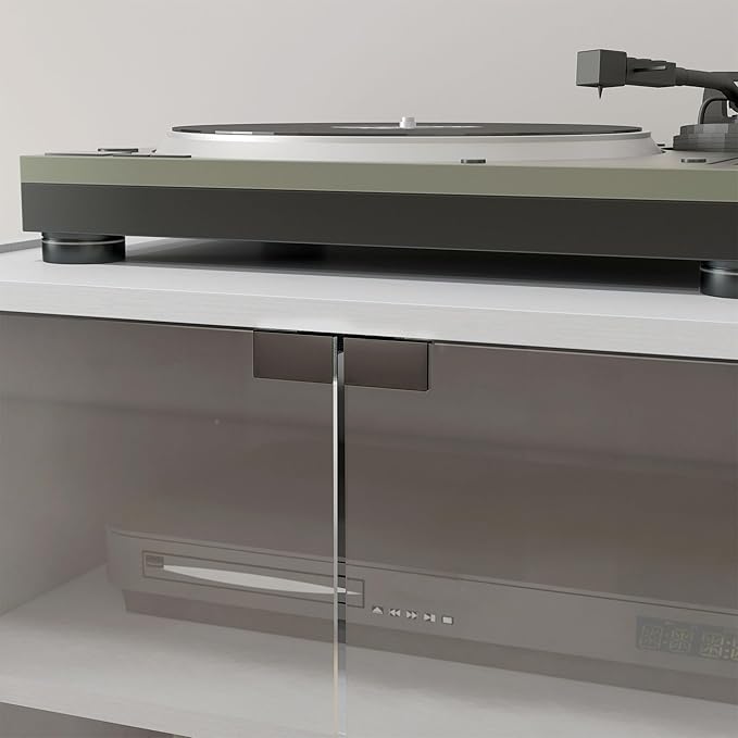 HOMCOM Media Cabinet, 4-Tier Stereo Cabinet for Vinyl Record Player, Gaming C...