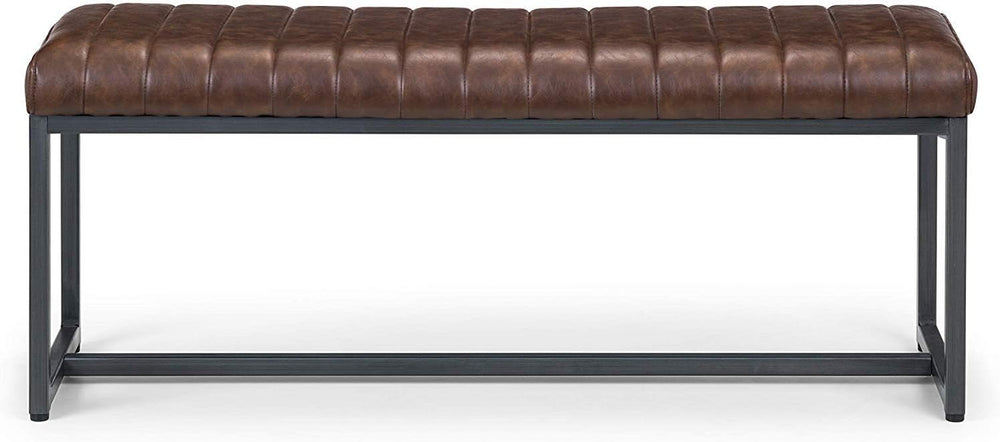 Julian Bowen Brooklyn Upholstered Bench, Brown, Height: 47, Width: 121, Depth...