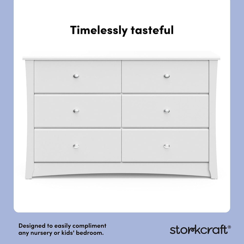 Storkcraft Crescent 6-Drawer Dresser, White