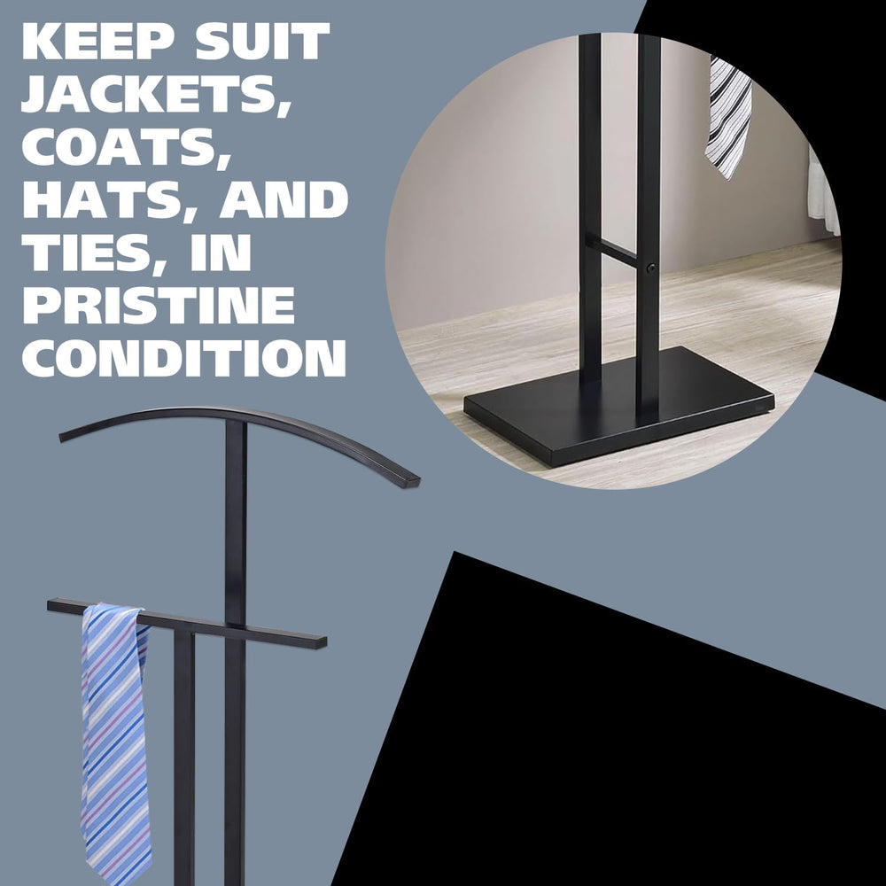 Kings Brand Furniture Dossi Modern Metal Suit Valet Stand, Clothes Rack Organ...