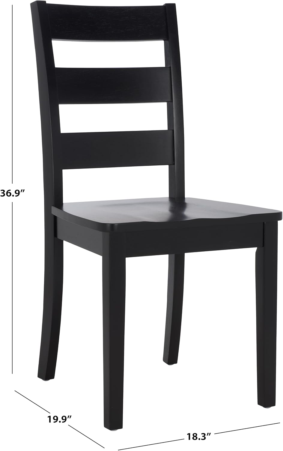 SAFAVIEH Home Collection - Silio Black Wood Ladder Back Dining Chair Set of 2...