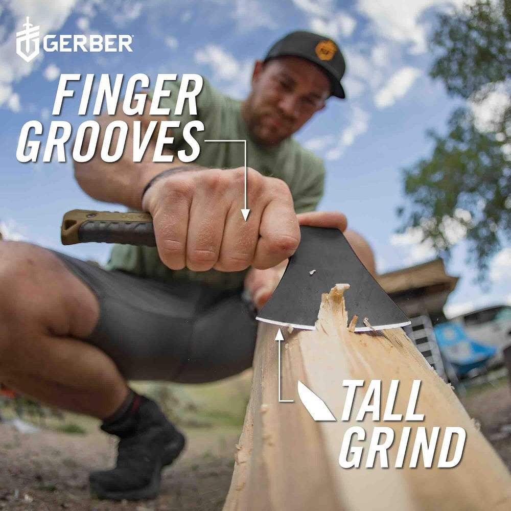 Gerber Pack Hatchet & Sheath, Mini Axe for Camping, 3.5" Blade,Coyot...