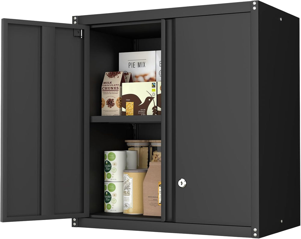 IRONFFICE Metal Storage Cabinet,Garage Wall Cabinets with Locking Doors,Black...