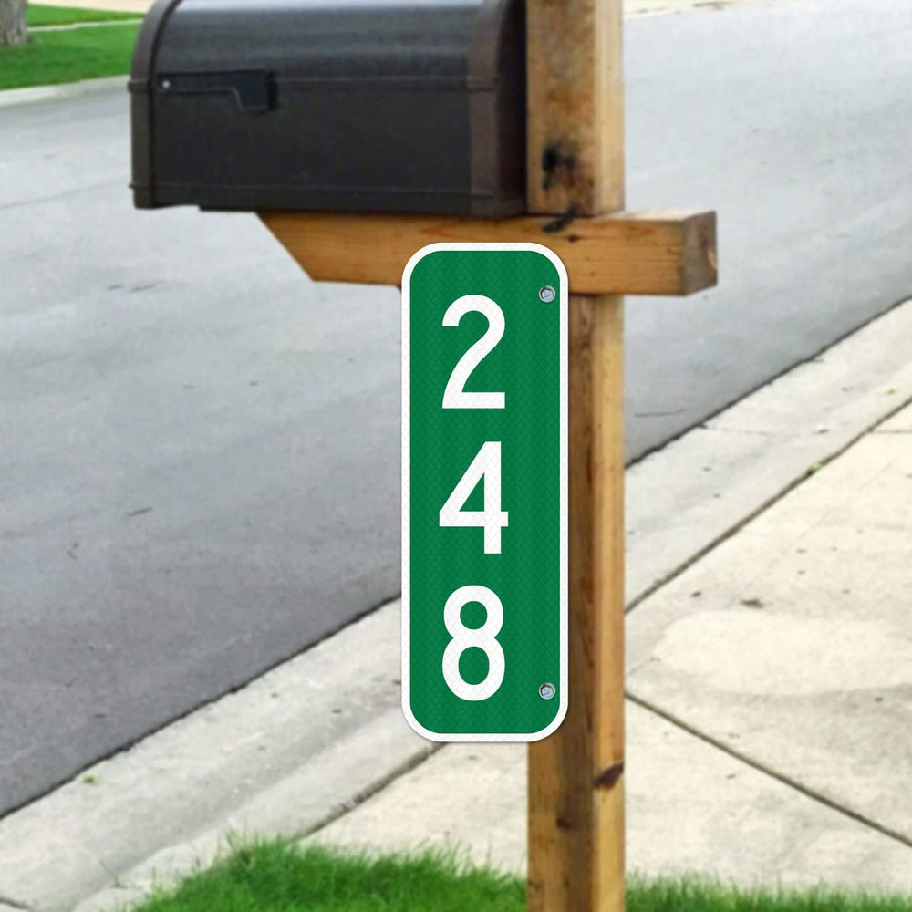 911 Address Sign, Custom Vertical Reflective Mailbox Sign, Christmas Gift