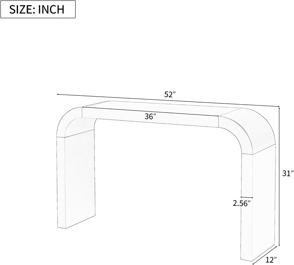 52" Curved Console Table for Entryway Modern Arched Console Table Entry ...