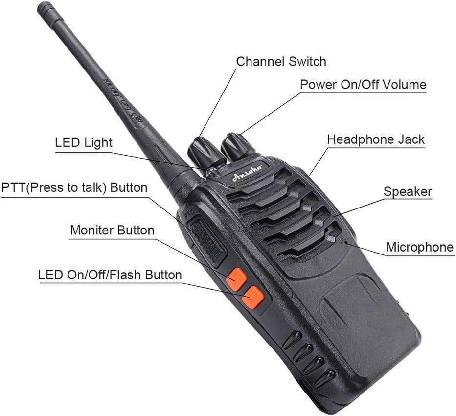Walkie talkies 10 Pack Long Range Rechargeable 2 Way Radio UHF 16-Channel wit...