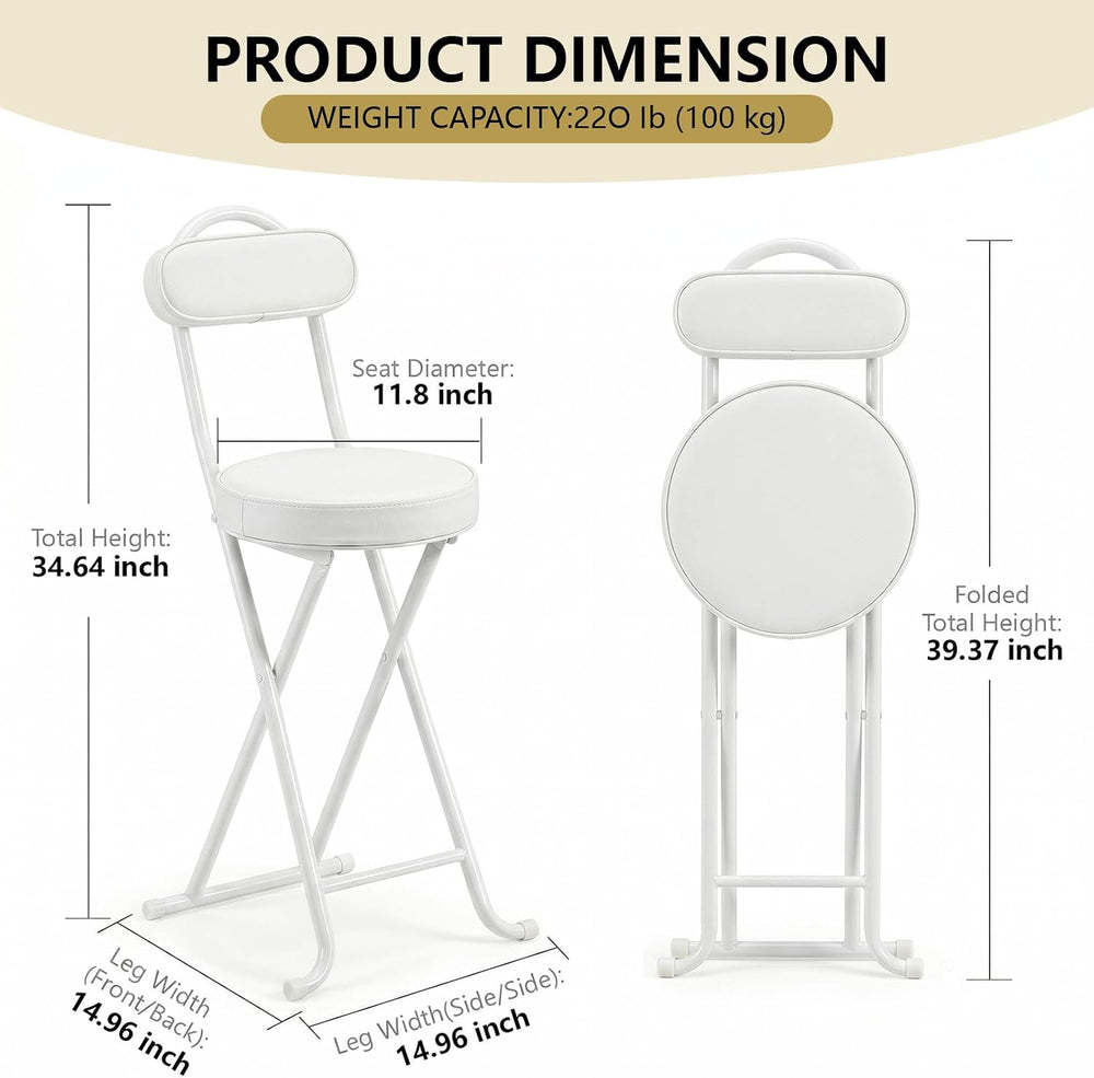 Folding Bar Stool,24" Portable High Counter Foldable Stool Chair