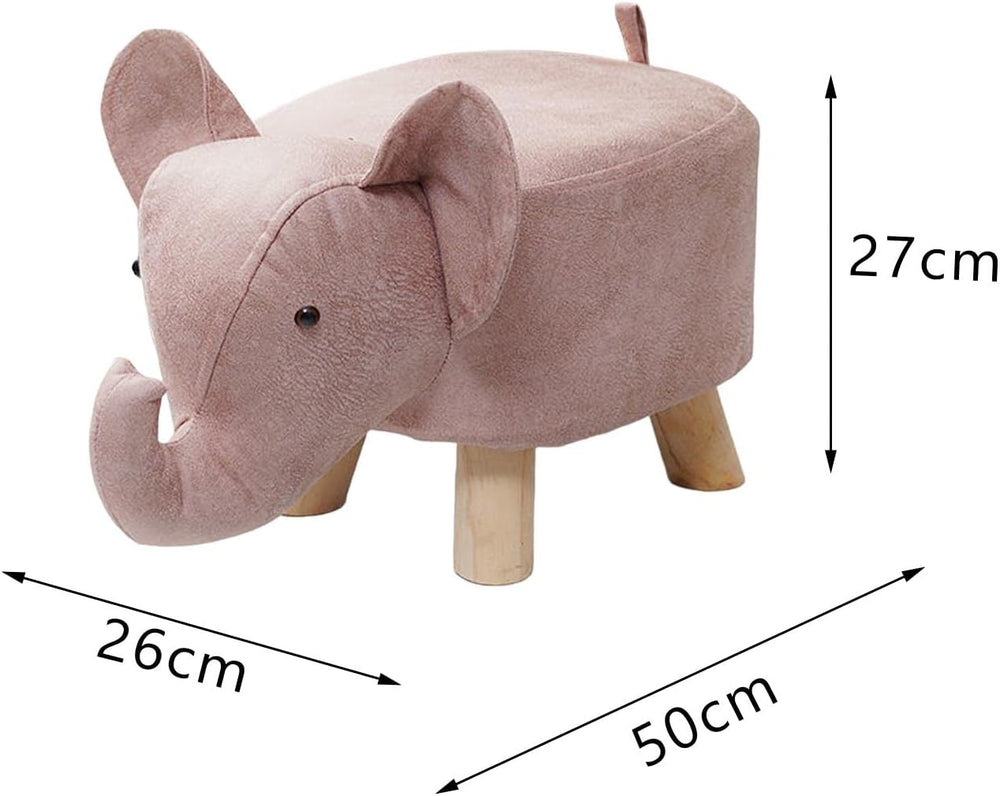 Animal Footstool Elephant Bench Portable Shoe Changing Cute Storage Wooden Ot...