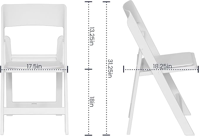 Flash Furniture Hercules Tucker Commercial White Resin Folding Chair - Lightw...