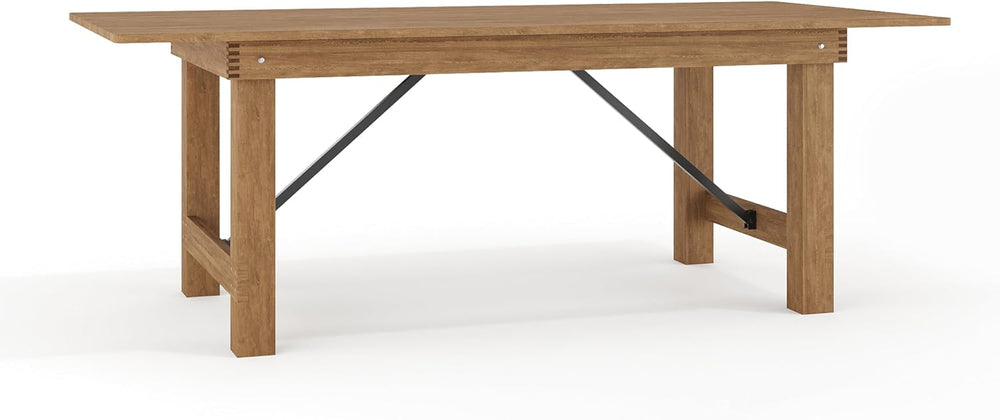 Flash Furniture Hercules Series 7' x 40" Rustic Solid Pine Folding D...