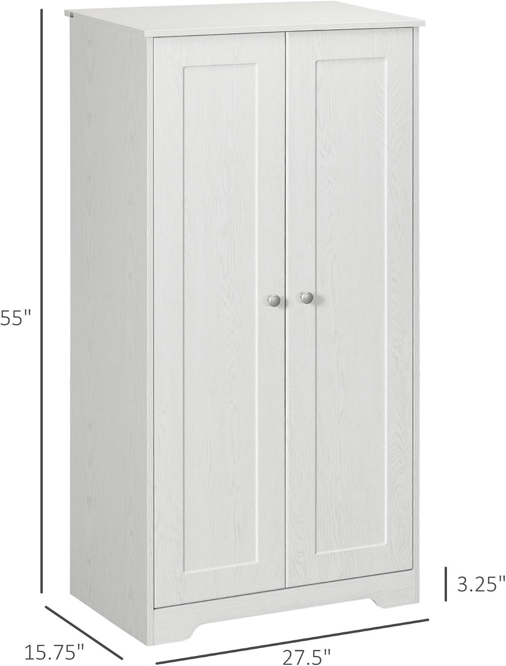 Modern Pantry Storage Cabinet, Freestanding Kitchen Cupboard with 2 Doors, Ad...