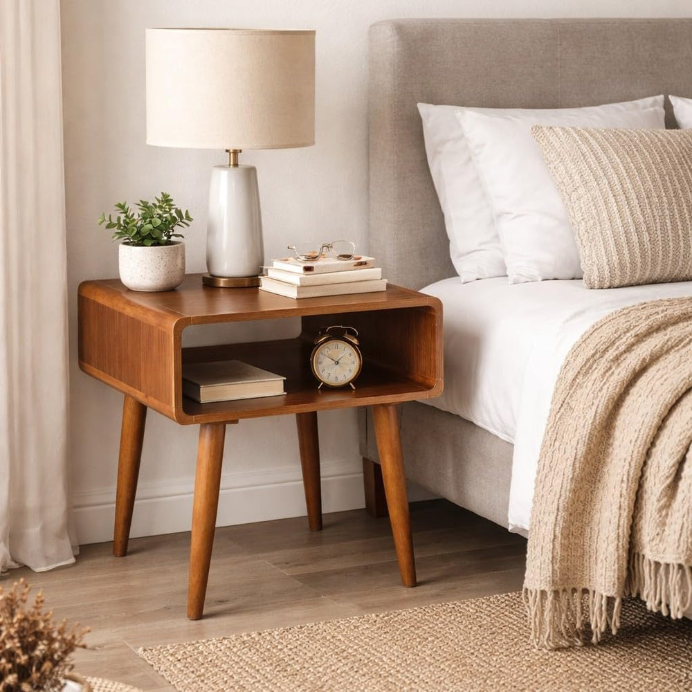 Boraam Alborg End Table - Rich Walnut Finish