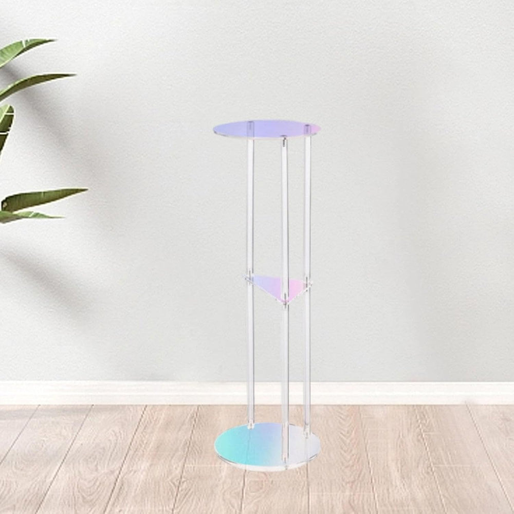 Acrylic Side Table, 3-Tier Modern End Table 20x20x60cm (7.9x7.9x23.6in) for B...