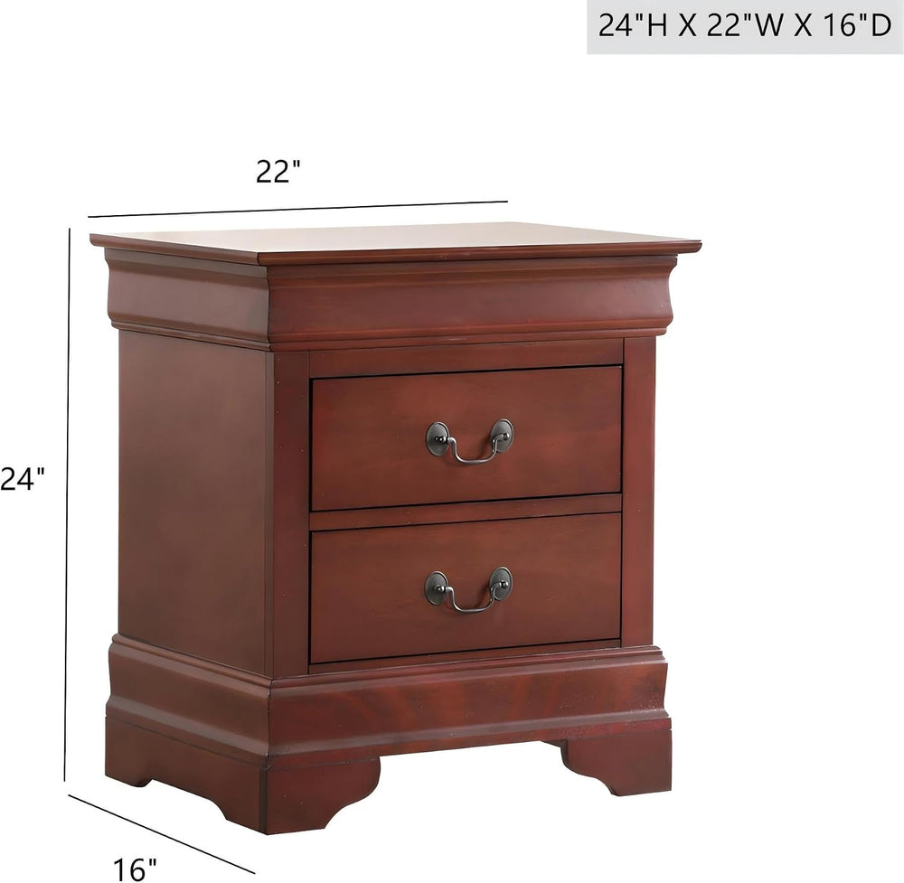 Elegant Traditional Cherry Nightstand,for Small Spaces
