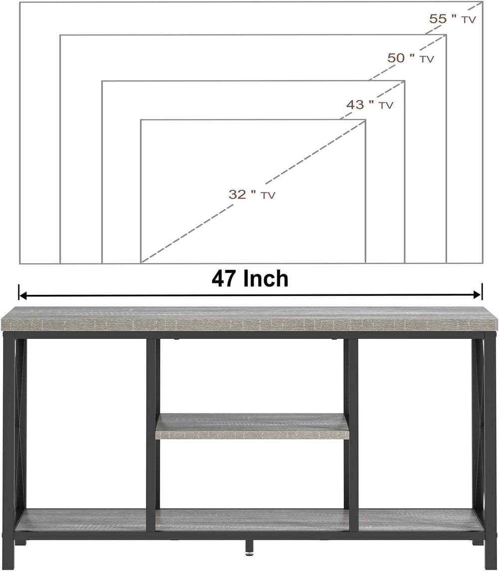 FOLUBAN Modern TV Stand for TVs up to 55 Inch, Rustic Wood Entertainment Cent...