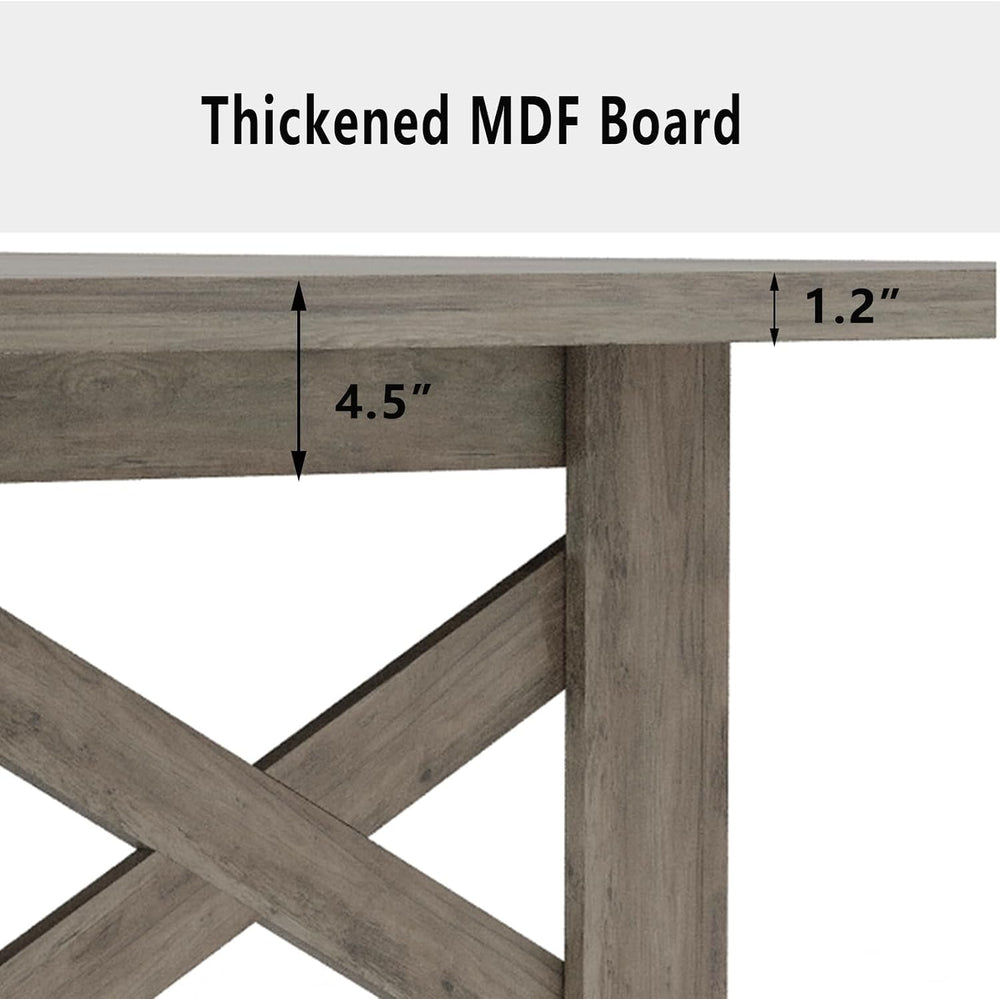 Takywep 71" Large Dining Table for 6-8, Farmhouse Wooden Kitchen Table w...