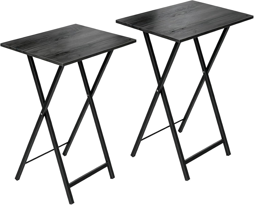 Folding TV Tray Table, Set of 2 Small Table, TV Dinner Table, Snack Tray Tabl...