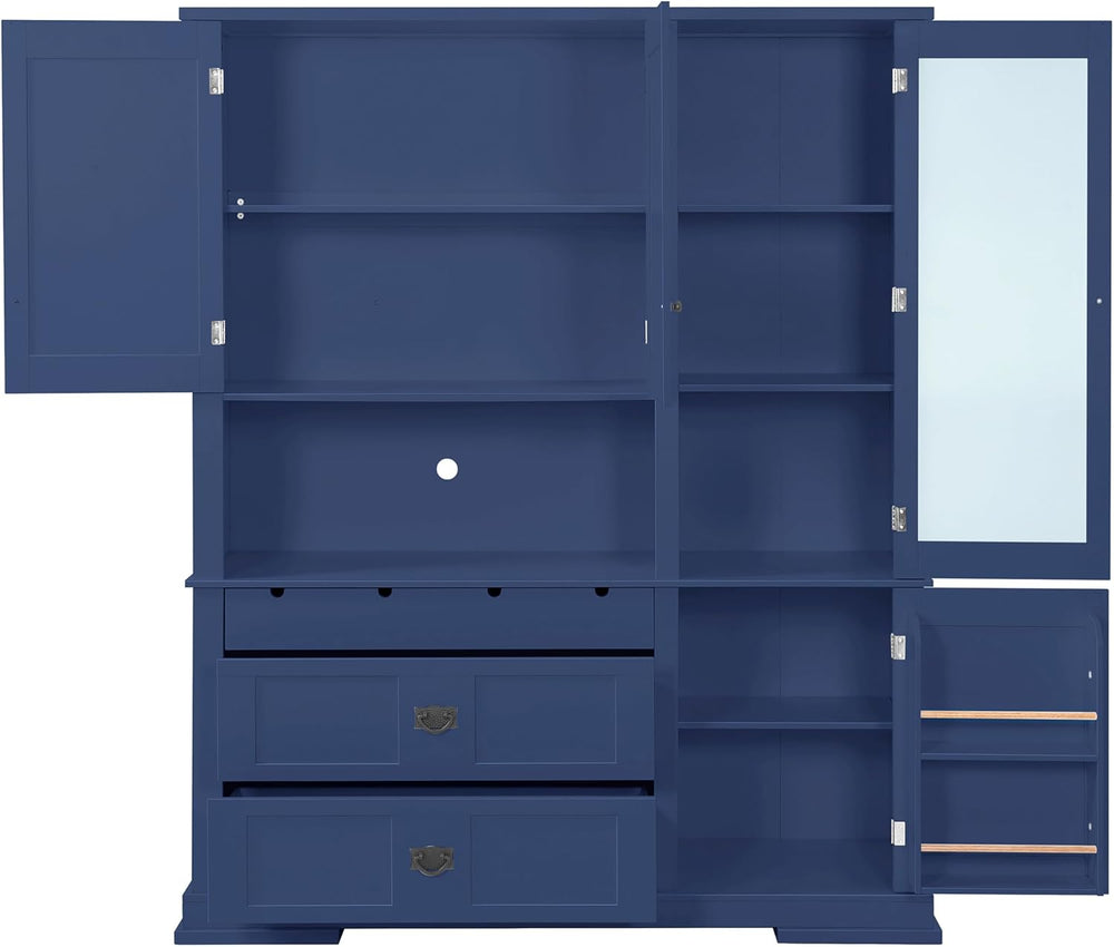 Freestanding Buffet with Hutch, Large Kitchen Pantry Storage Cabinet Cupboard...