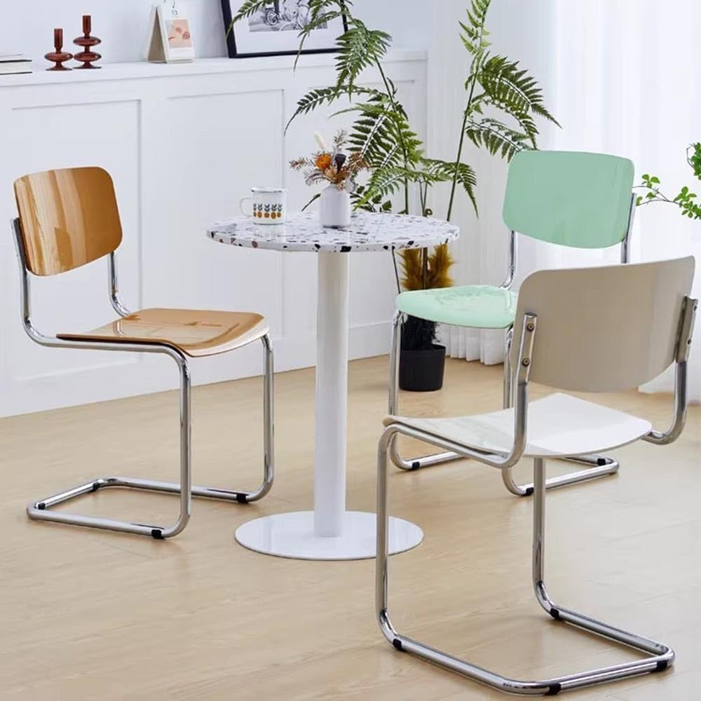 Etlegor Kitchen Plastic Backrest Dining Chair, Modern Cantilever Side Chair w...