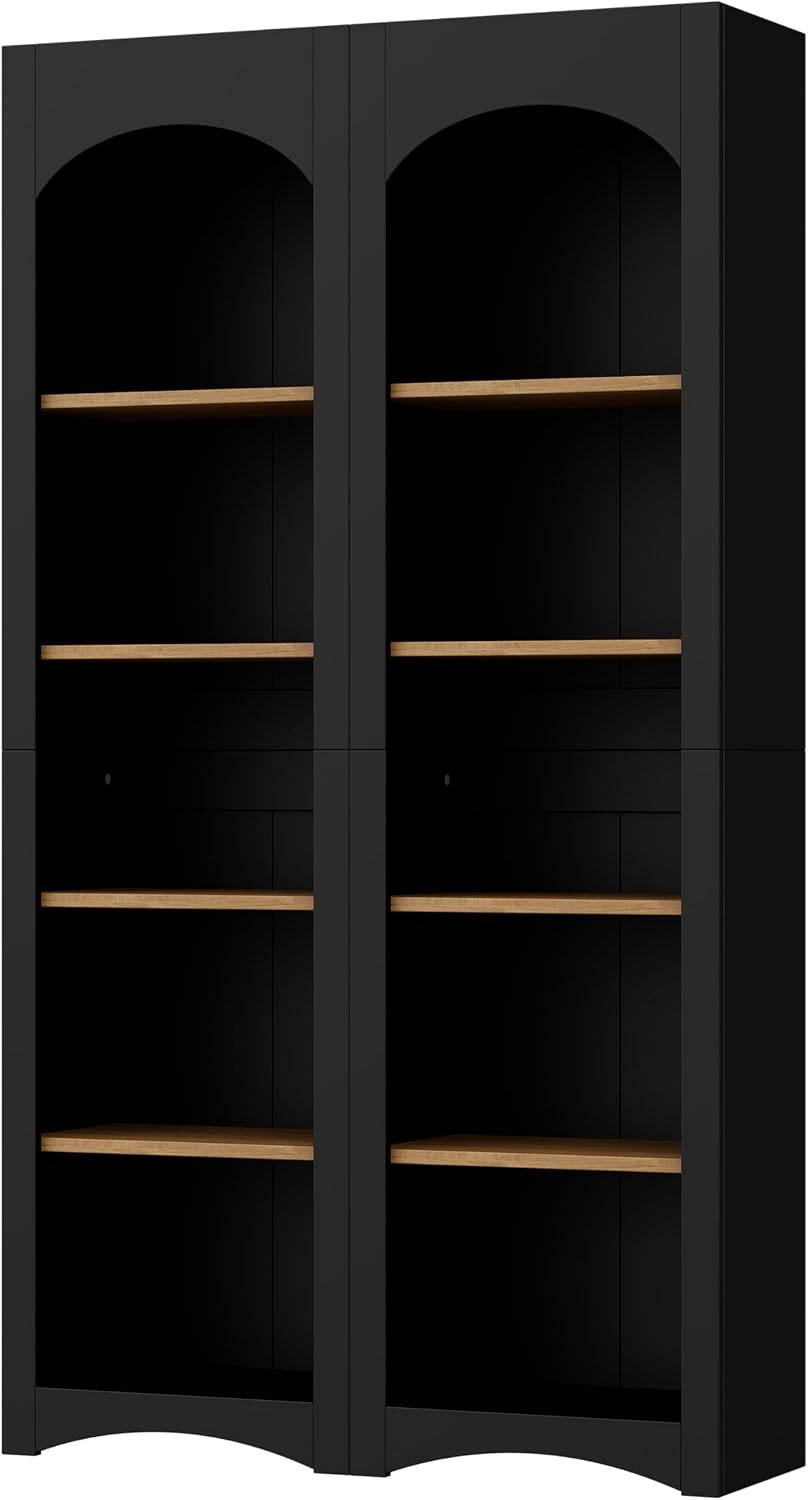 Freestanding Corner Kitchen Pantry with 4 Shelves, Traditional, Rectangular S...