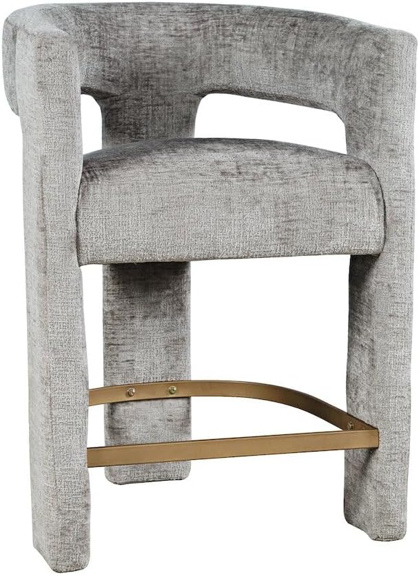 Jofran Gwen Gray Upholstered Counter Stool with Arms – Versatile Barstools – ...