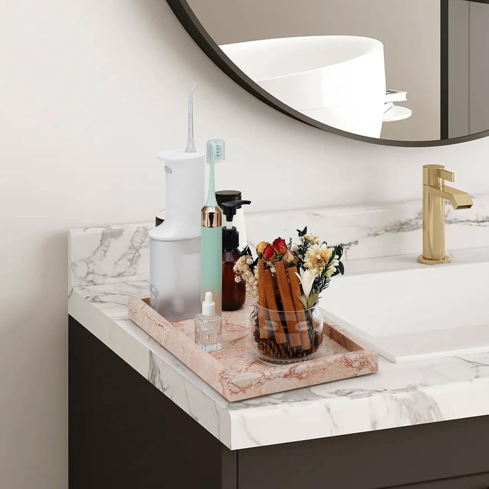 Marble Bathroom Tray,Pure Natural Vanity Tray,Marble Trays for Kitchen Counte...