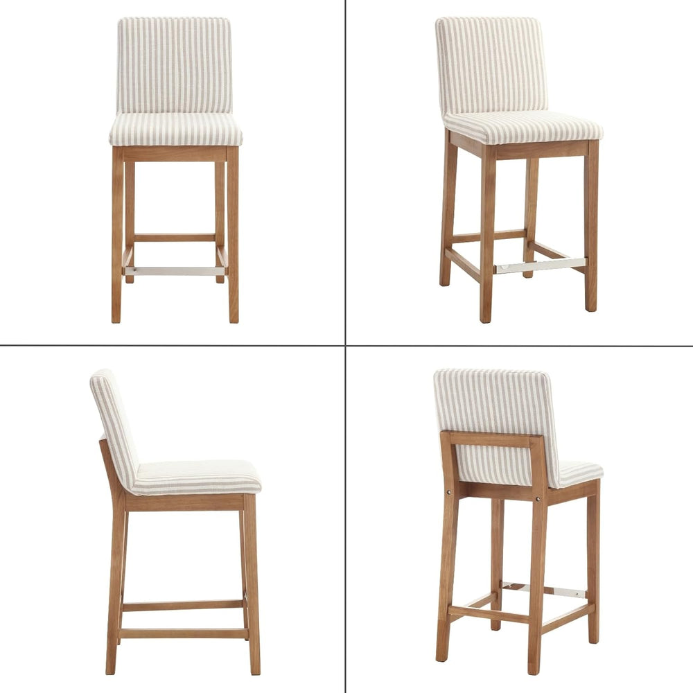 chairus 26" Modern Counter Height Bar Stools Set of 2, Farmhouse Linen U...