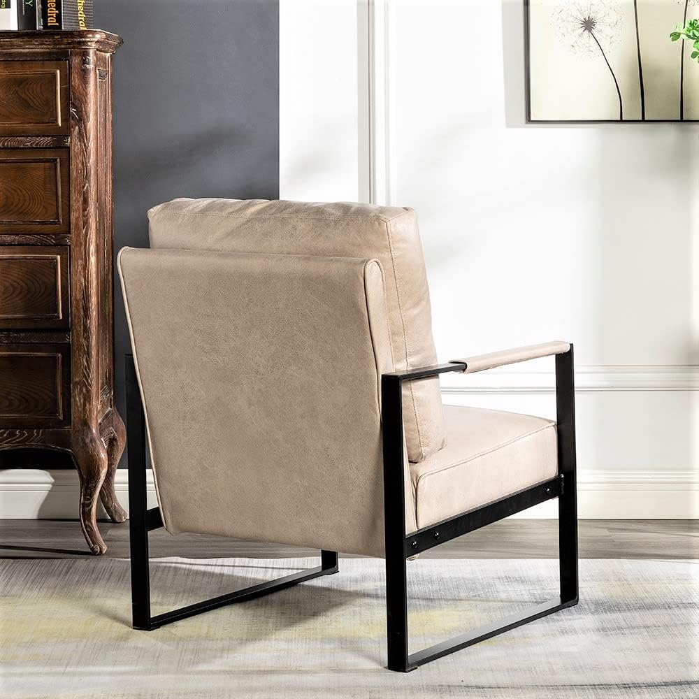 Direct Classic Mid Century Modern Accent Chair with Durable Square Metal Fram...