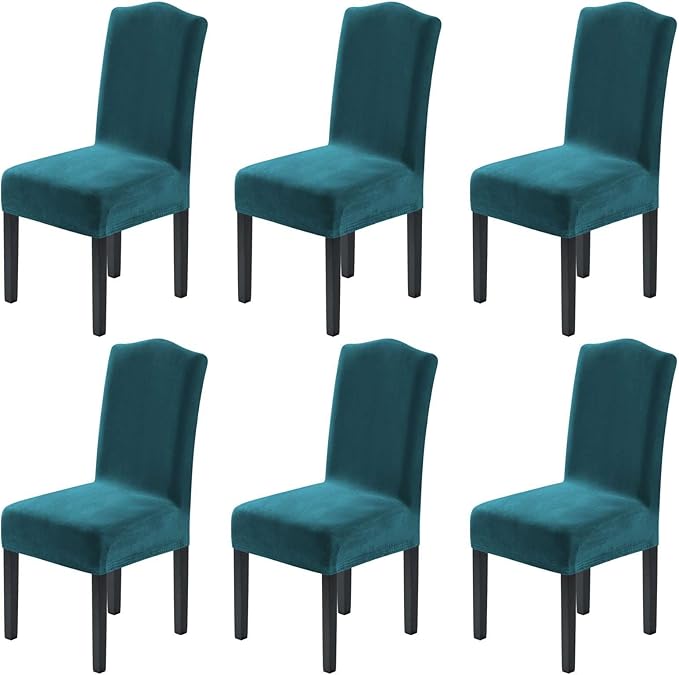 H.VERSAILTEX Velvet Dining Chair Covers Stretch Chair Covers for Dining Room ...