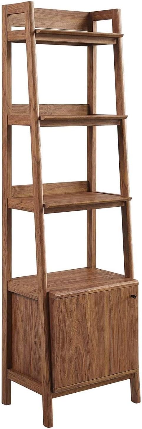 Modway 21" Bookshelf Display Case in Walnut
