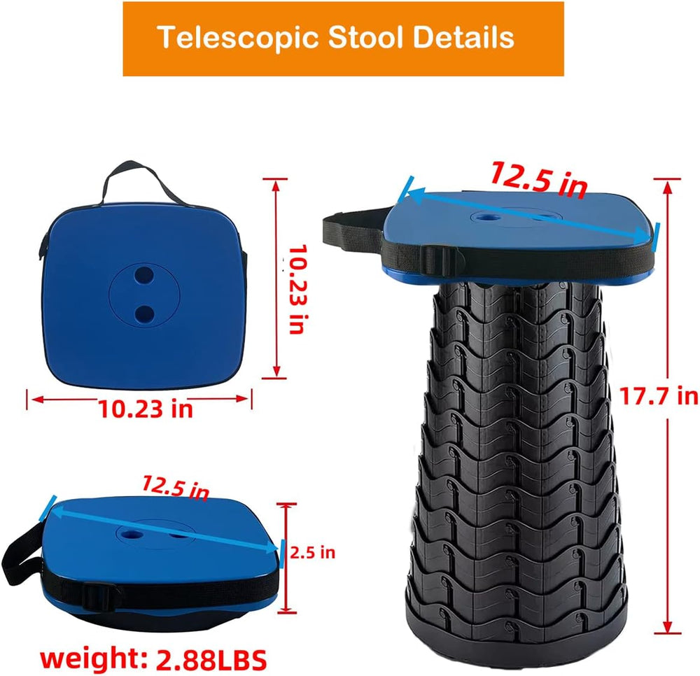 Collapsible Camping Stool with Seat Cushion & Nylon Bag, Square Portable ...