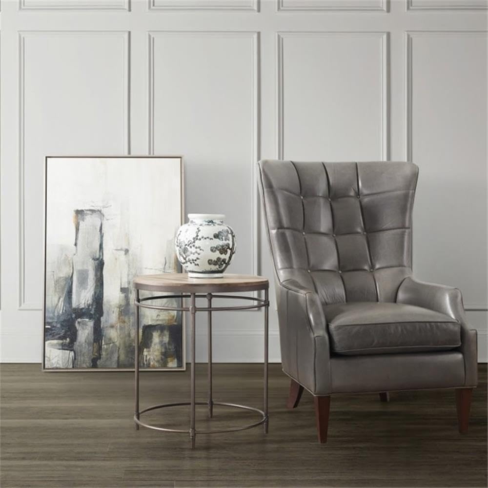 Pemberly Row 22" Round End Table, Acacia Solid Wood Top, Light Wood Fini...