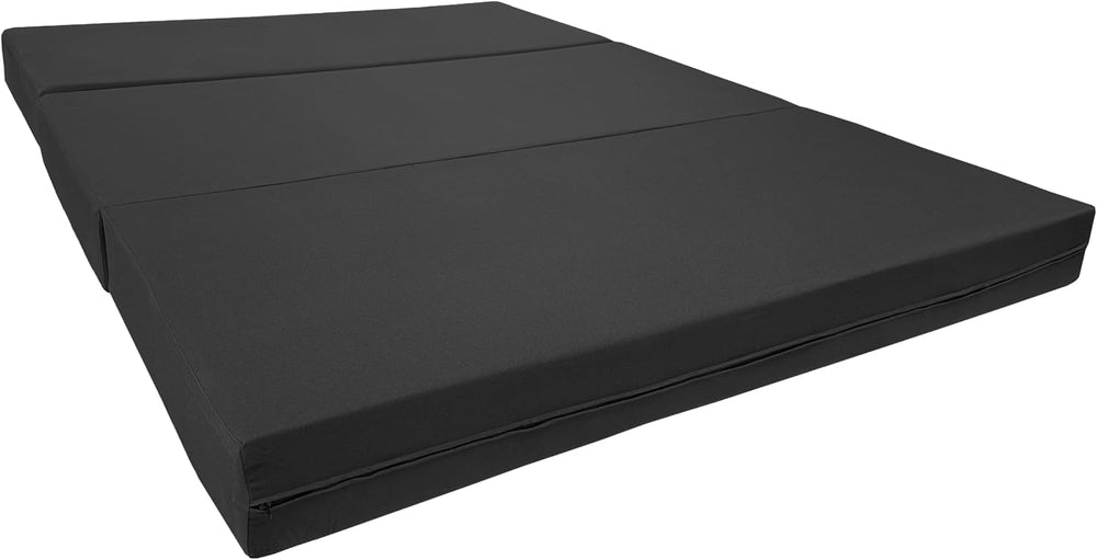D&D Futon Furniture Black Trifold Foam Beds, Shikibuton, Tatami Cushion T...